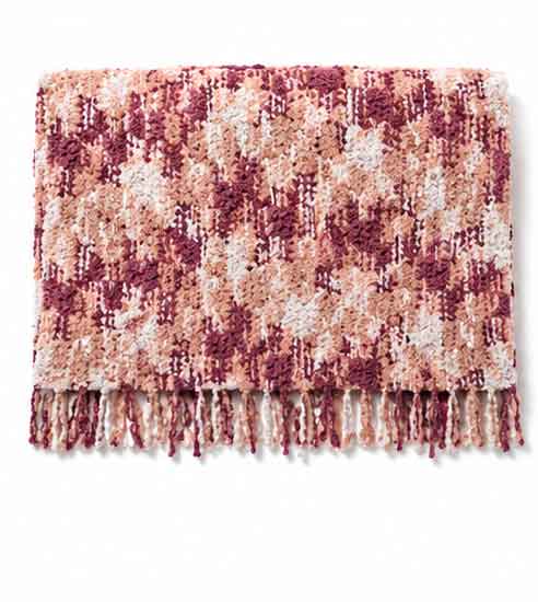 Cachecol de Tricô Rosa e Lilás com Franjas - Imagem 4