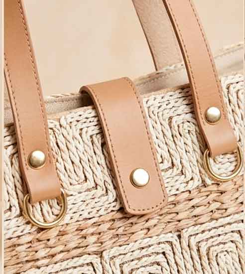 Bolsa Feminina de Tricô Artesanal Bege - Imagem 4
