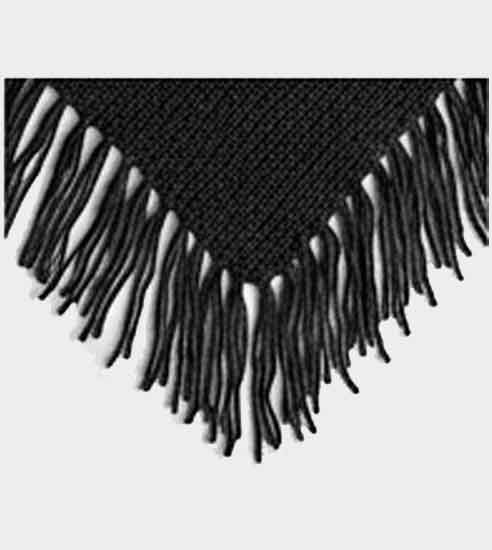 Poncho de Crochê Preto com Franjas - Imagem 6