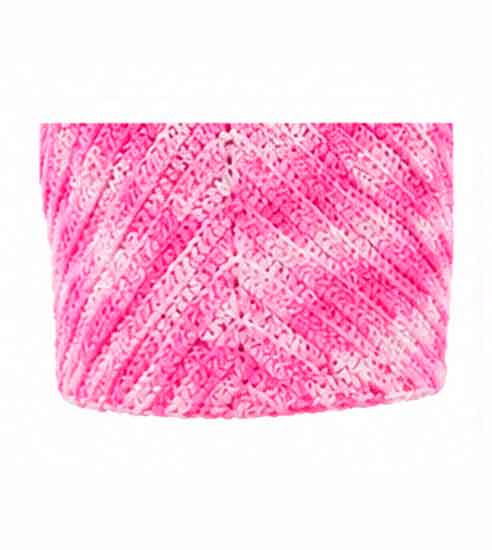 Top de Tricô Rosa e Branco- Bralette de crochê rosa e branco - Imagem 6