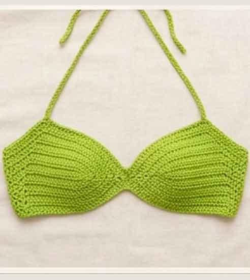 Conjunto de Crochê Verde-Lima: Top Biquíni e Saia Saída de Praia - Imagem 5