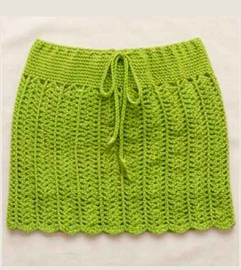 Conjunto de Crochê Verde-Lima: Top Biquíni e Saia Saída de Praia - Imagem 6