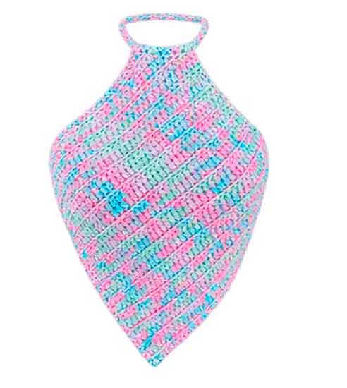 Cropped de Crochê Frente Única Bandana
