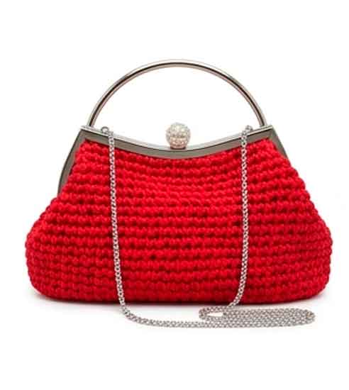 Bolsa Clutch Vermelha de Crochê Handmade