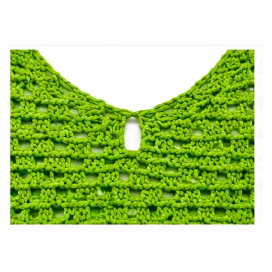 Conjunto de Crochê Verde Feminino – Top e Saia com Franjas - Imagem 4